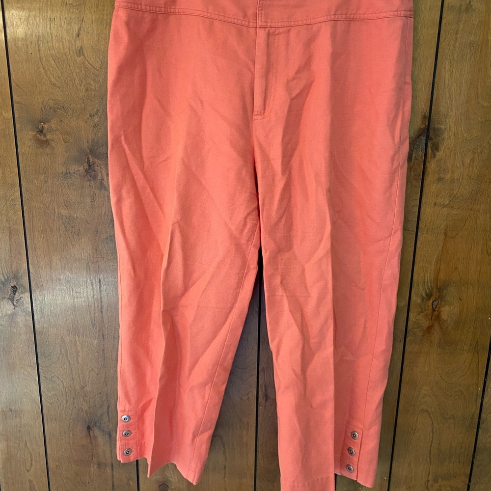 Nomadic Traders Vibrant Coral Linen Blend Pants